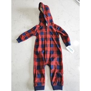 NWT Carters Fleece Hooded Onesie